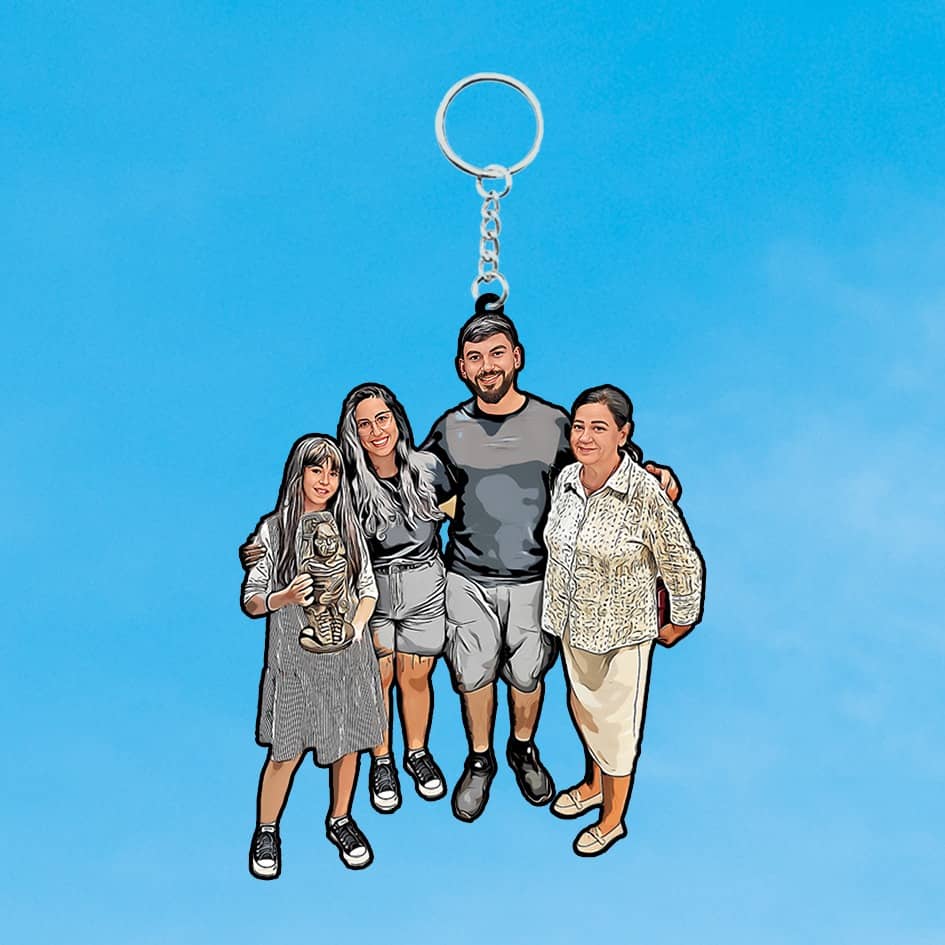 מחזיק מפתחות עם תמונה מעץ